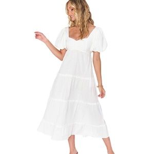 SOLD Show Me Your Mumu White Midi Dress